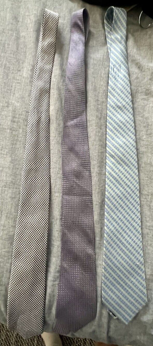 Lot of 3 Men's Silk Ties Michelsons London Arrow Croft Barrow Plaid Houndstooth